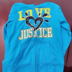 Justice zip up sweatshirt